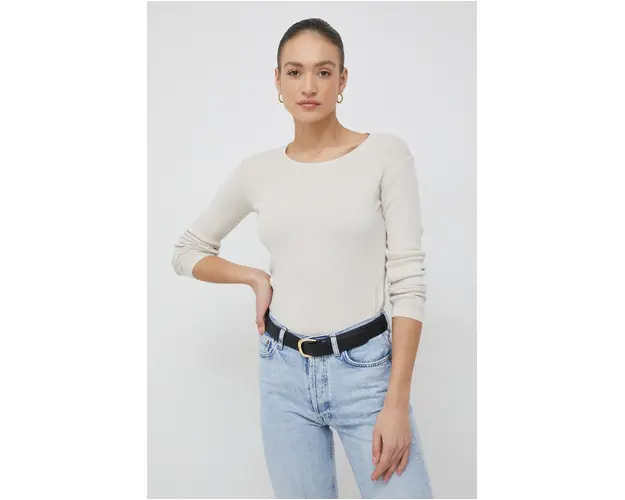 United Colors of Benetton pulover de bumbac femei, culoarea bej, light