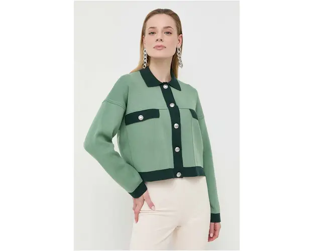 BOSS cardigan femei, culoarea verde, light