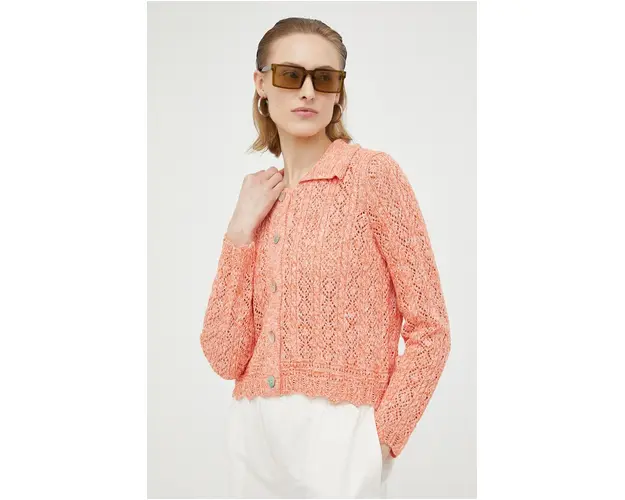 Résumé pulover de bumbac culoarea portocaliu, light