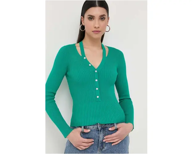 Morgan pulover femei, culoarea verde, light