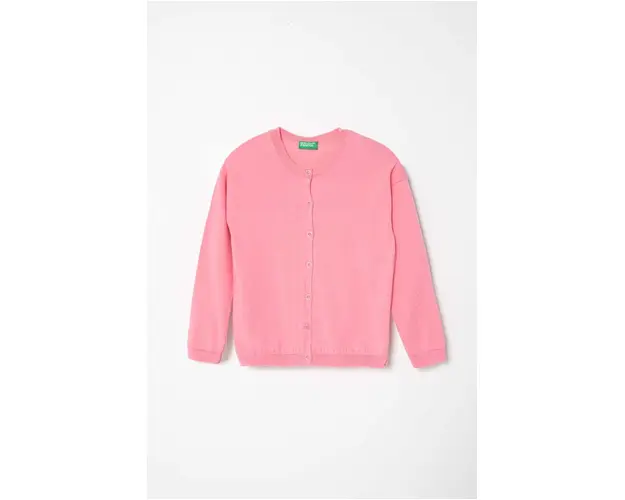 United Colors of Benetton cardigan copii culoarea roz, light