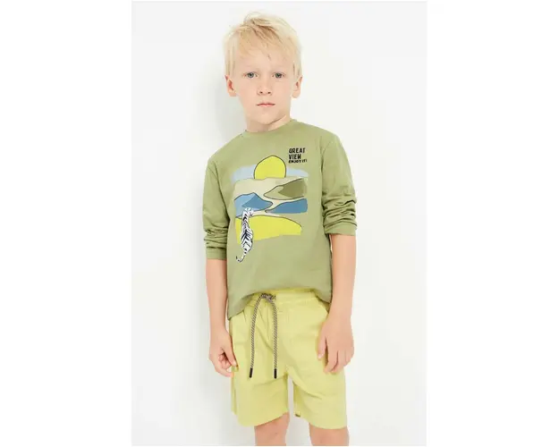 Mayoral pantaloni scurti copii culoarea galben, talie reglabila