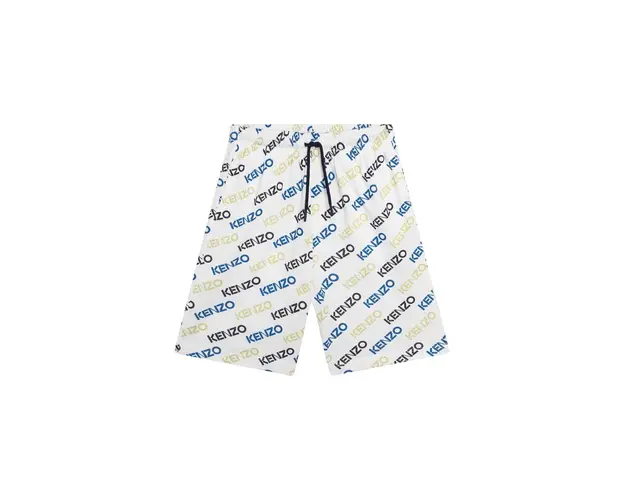 Kenzo Kids pantaloni scurti din bumbac pentru copii culoarea alb
