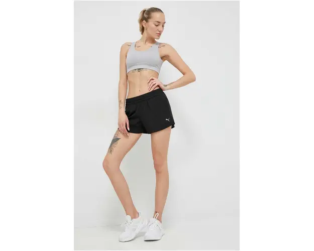Puma pantaloni scurti de antrenament Performance culoarea negru, uni, medium waist 520312