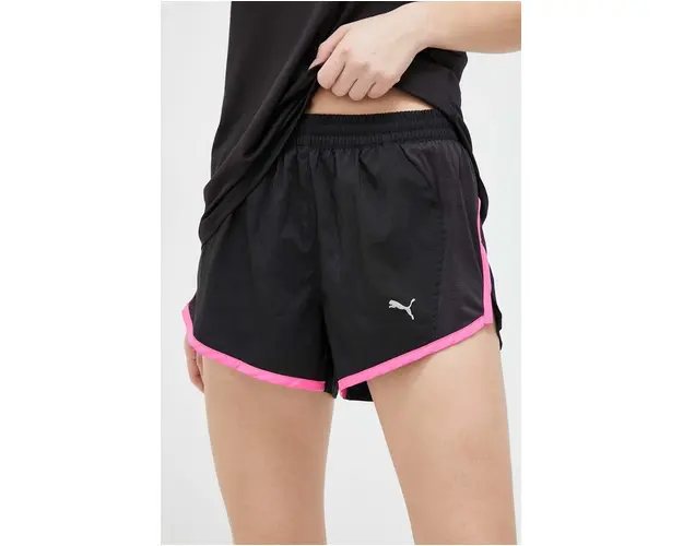 Puma pantaloni scurti de alergare Favourite Velocity culoarea negru, uni, medium waist 523178