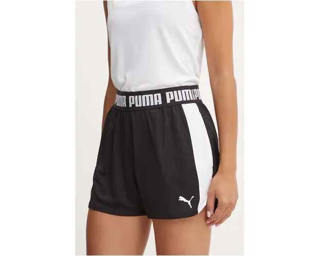 Puma pantaloni scurti de antrenament Train All Day culoarea negru, neted, high waist