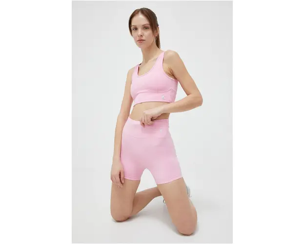 Juicy Couture pantaloni scurti de antrenament Liza culoarea roz, neted, high waist