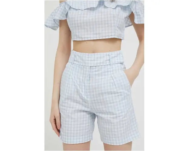 United Colors of Benetton pantaloni scurti din amestec de in modelator, high waist