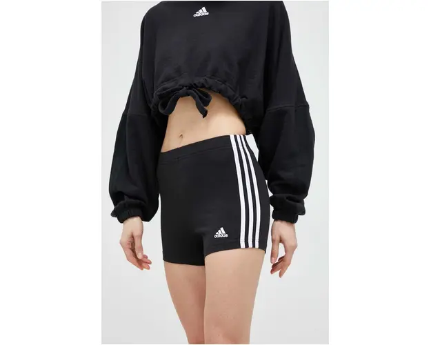 adidas pantaloni scurti femei, culoarea negru, modelator, high waist