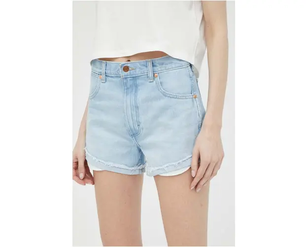 Wrangler pantaloni scurti jeans femei, neted, high waist