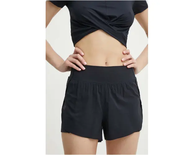 Under Armour pantaloni scurti de antrenament Flex culoarea negru, neted, high waist