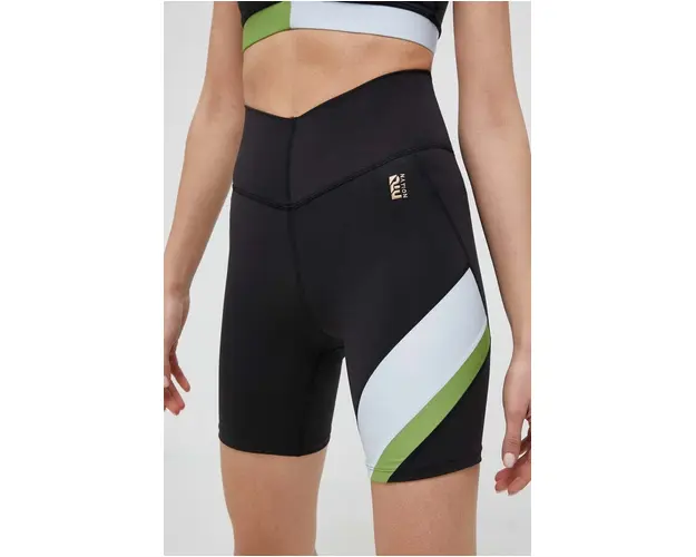 P.E Nation pantaloni scurti de antrenament Sprint Time culoarea negru, cu imprimeu, high waist