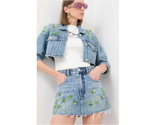 Miss Sixty pantaloni scurti jeans femei, high waist