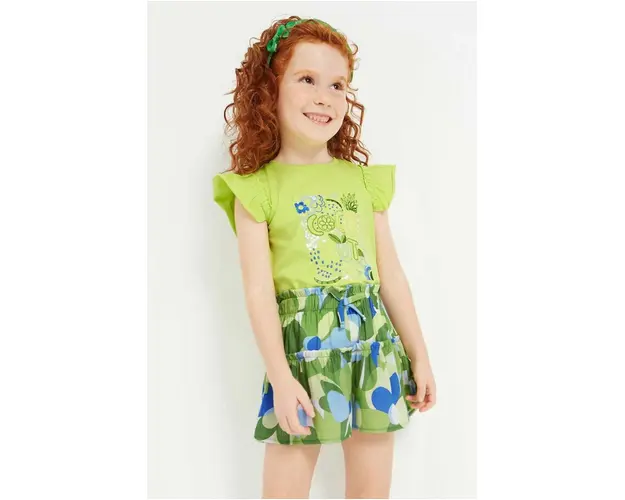 Mayoral pantaloni scurti copii culoarea verde, modelator