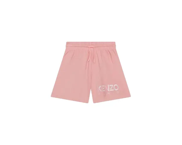Kenzo Kids pantaloni scurti din bumbac pentru copii culoarea roz, cu imprimeu, talie reglabila