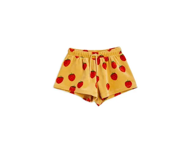 Mini Rodini pantaloni scurti din bumbac pentru copii culoarea galben, modelator, talie reglabila