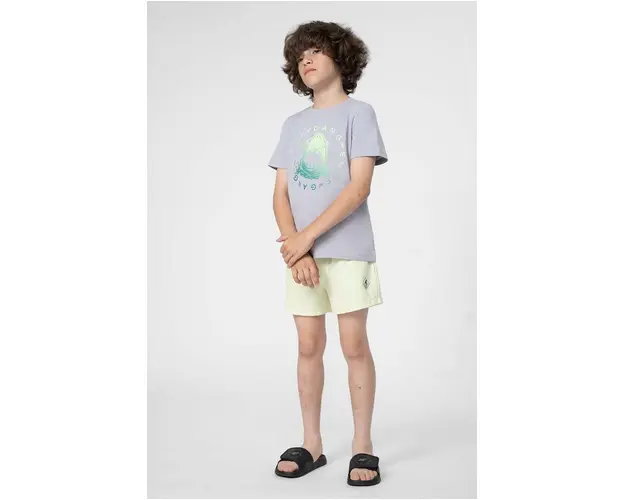 4F pantaloni scurti copii M018 culoarea verde, neted