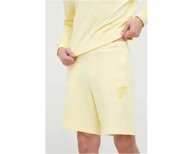Fila pantaloni scurti din bumbac culoarea galben