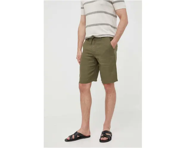 United Colors of Benetton pantaloni scurti din in culoarea verde