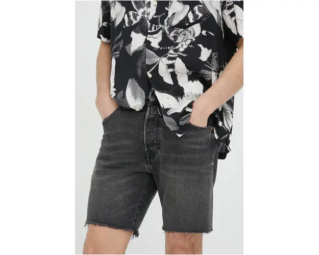 Levi's pantaloni scurti jeans barbati, culoarea negru