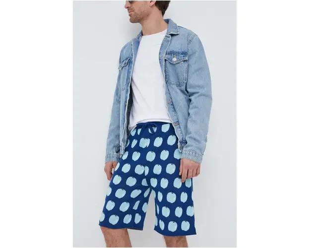 United Colors of Benetton pantaloni scurti din bumbac culoarea albastru marin