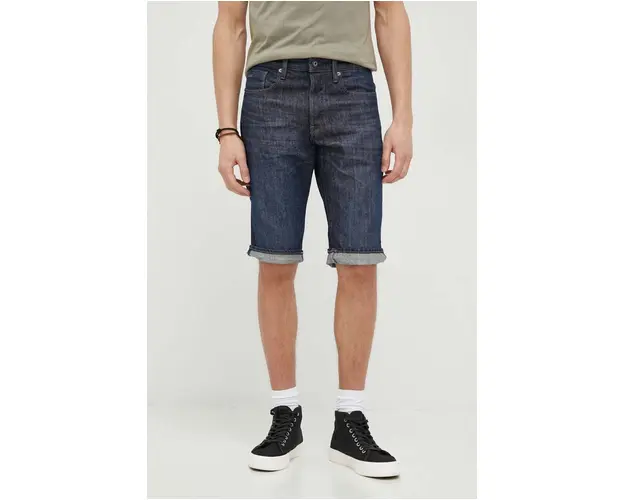 G-Star Raw pantaloni scurti jeans barbati, culoarea albastru marin