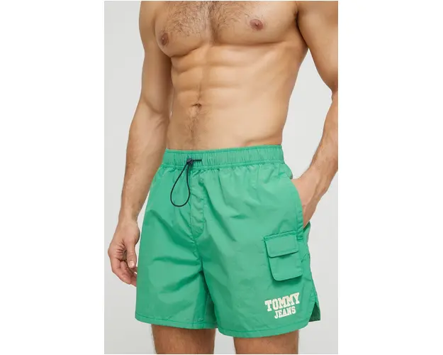 Tommy Jeans pantaloni scurti de baie culoarea verde