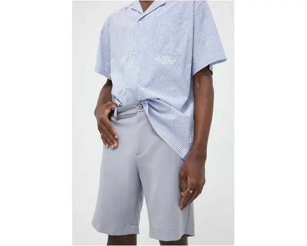 Les Deux pantaloni scurti barbati, culoarea gri, melanj