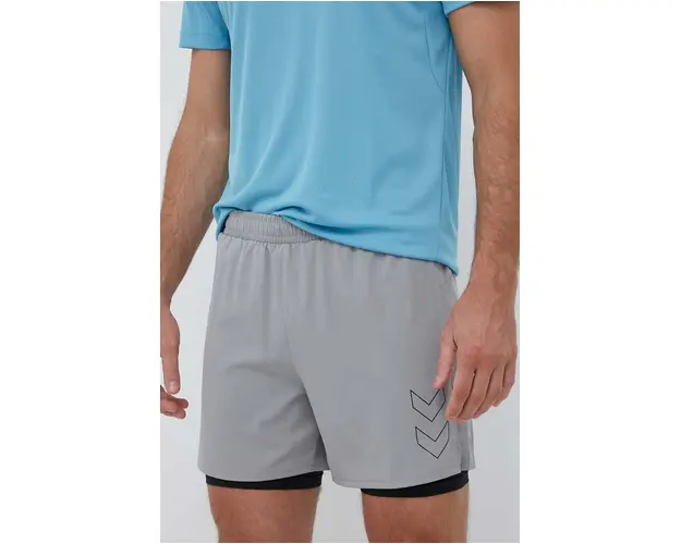 Hummel pantaloni scurti de antrenament Fast culoarea gri