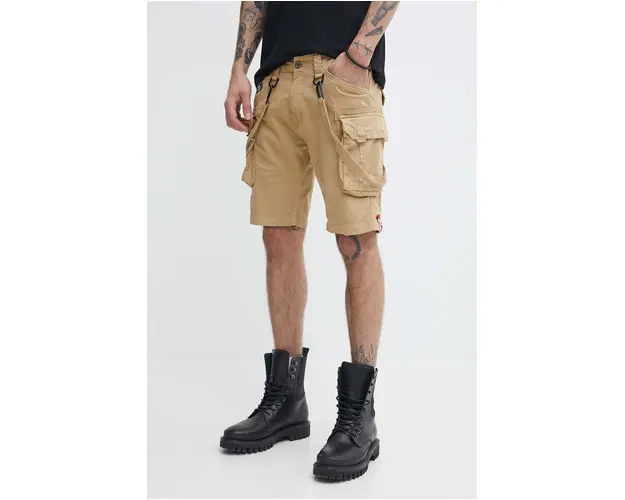 Alpha Industries pantaloni scurti barbati, culoarea negru