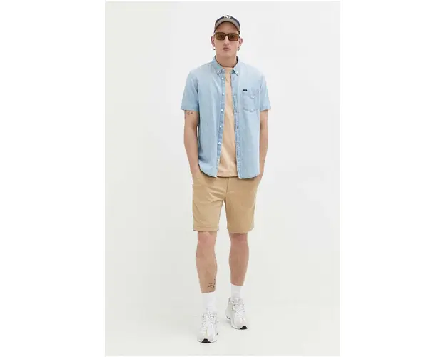 Hollister Co. pantaloni scurti barbati, culoarea bej
