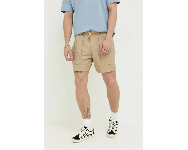 Abercrombie & Fitch pantaloni scurti barbati, culoarea bej