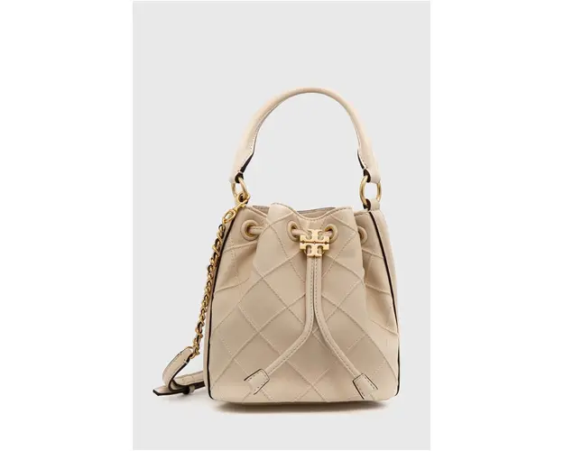 Tory Burch poseta de piele culoarea bej