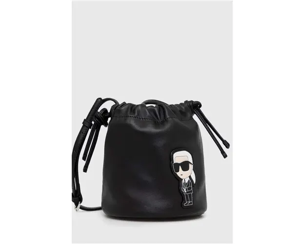 Karl Lagerfeld poseta de piele culoarea negru