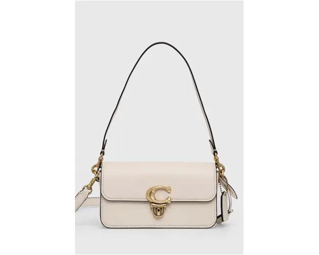 Coach poseta de piele Studio Baguette culoarea bej