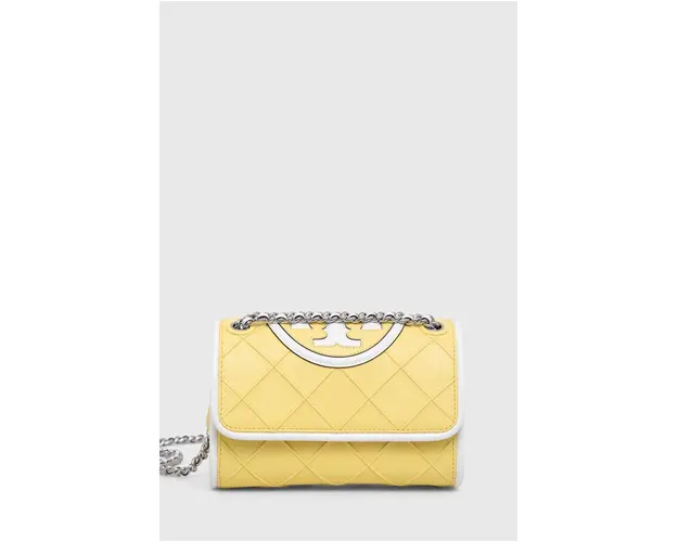 Tory Burch poseta de piele culoarea galben