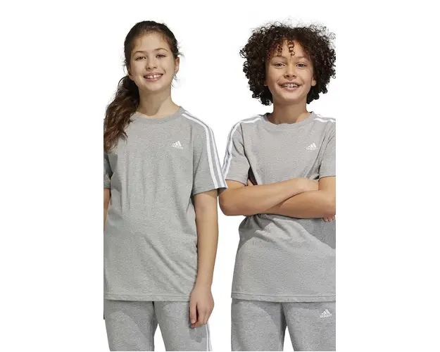 Adidas tricou copii U 3S culoarea gri, neted