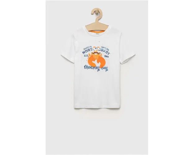 Birba&Trybeyond tricou din bumbac pentru bebelusi culoarea alb, cu imprimeu