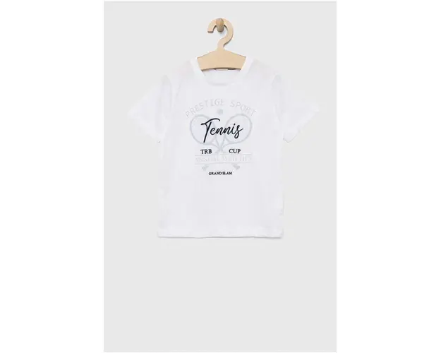 Birba&Trybeyond tricou de bumbac pentru copii culoarea alb, cu imprimeu