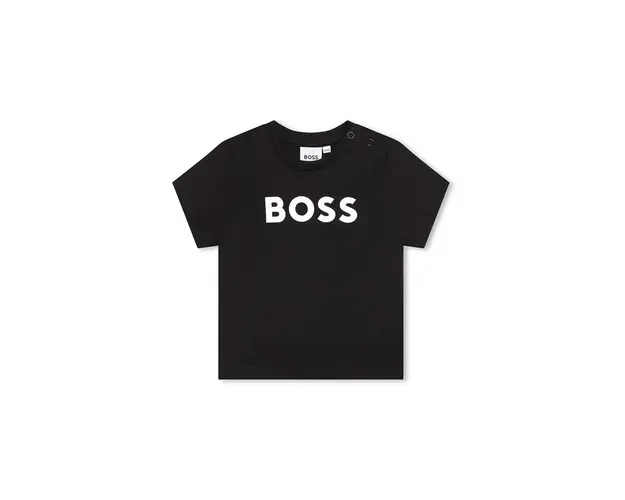 BOSS tricou bebe culoarea negru, cu imprimeu