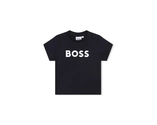 BOSS tricou bebe culoarea albastru marin, cu imprimeu