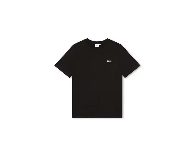BOSS tricou de bumbac pentru copii culoarea negru, neted