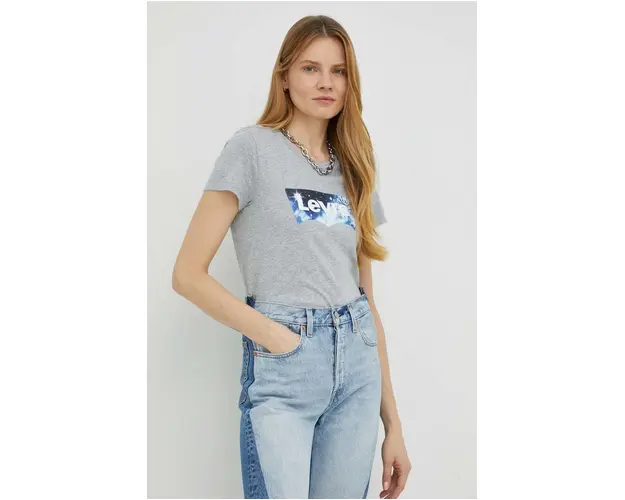 Levi's tricou din bumbac culoarea gri