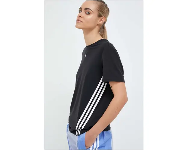 adidas Performance tricou de antrenament Train Icons 3-Stripes culoarea negru