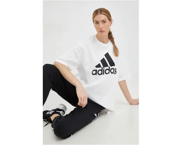 adidas tricou din bumbac culoarea alb HR4930