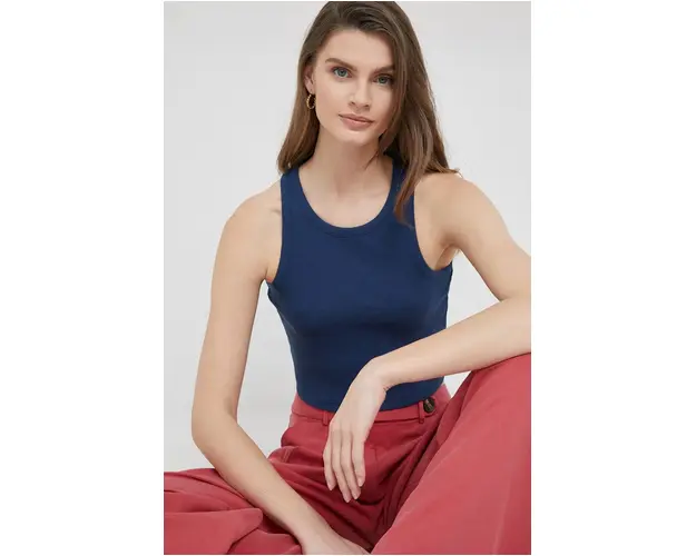 Pepe Jeans top Piera femei, culoarea albastru marin