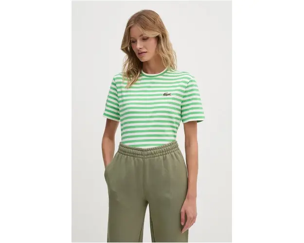 Lacoste tricou din bumbac culoarea verde
