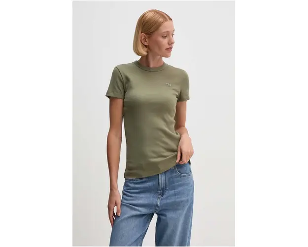 Lacoste tricou din bumbac culoarea verde