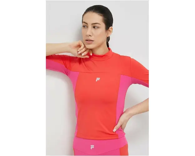 Fila tricou de antrenament Riva culoarea rosu, cu turtleneck