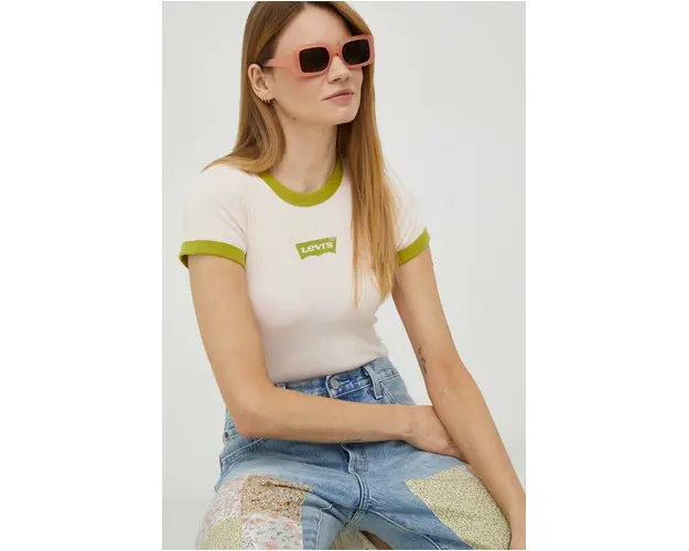 Levi's tricou din bumbac culoarea roz